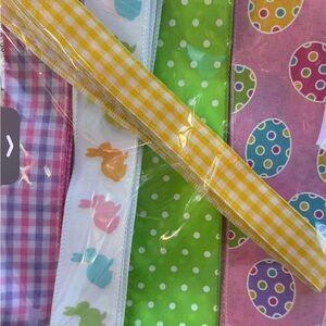 Decorative Easter Ribbon Pack in Yellow, Green, Pink, White, Blue